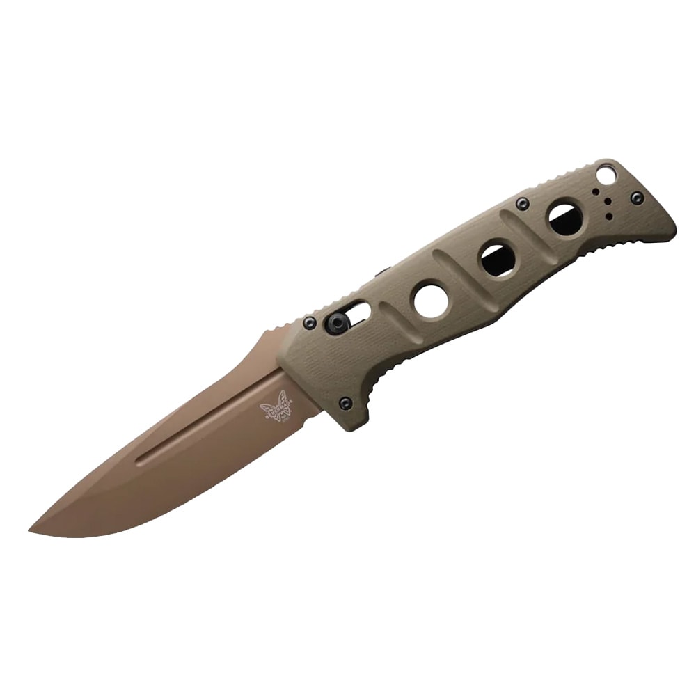 Benchmade Auto Adamas Magnacut 63-65HRC Drop-point 3.78" Knife w/Olive Drab G10 Handle 2750FE-04 - Main Image