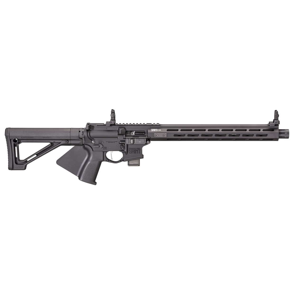 Springfield Armory Saint 9mm 16" Bbl Black CA Compliant Rifle w/ Adj Flip-Up Sights, B5 Stock, 1x10rd Mags STV91609BCA - Main Image