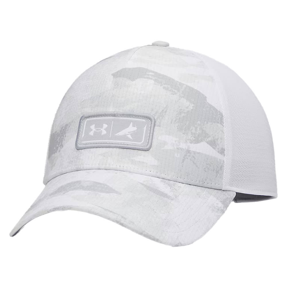 Under Armour Men's BTH x Fish Mid Trucker Hat White/Mod Gray Size OSFM 6014187-100001 - Main Image
