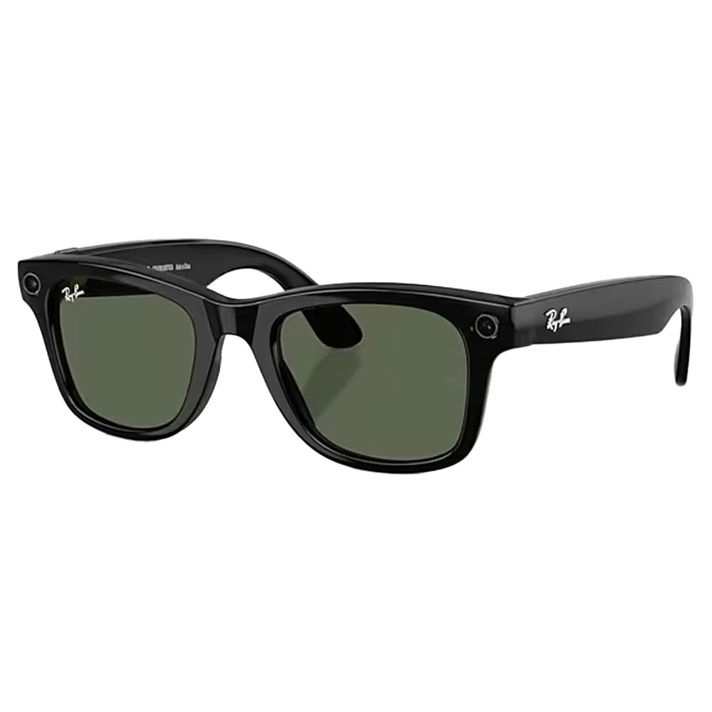 Ray-Ban Meta Wayfarer L Shiny Black G15 Green 0RW4012-601/71-53