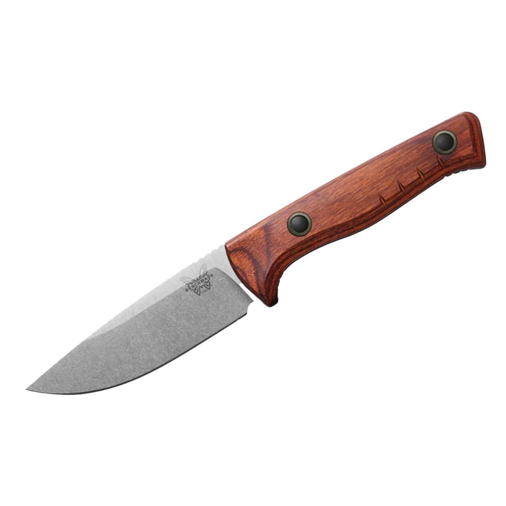 Benchmade SlipRidge Fixed Combo Drop-Point MagnaCut Stainless Steel (60-62 HRC) Blade Dark Brown Stabilized Wood Handle Knife 15650-COMBO - Main Image