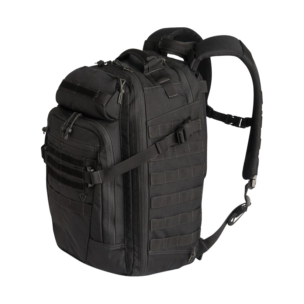 First Tactical Specialst 1 Day 36L Black Backpack w/ Shovel Backboard & YKK Zippers 180005-019-1SZ - Main Image