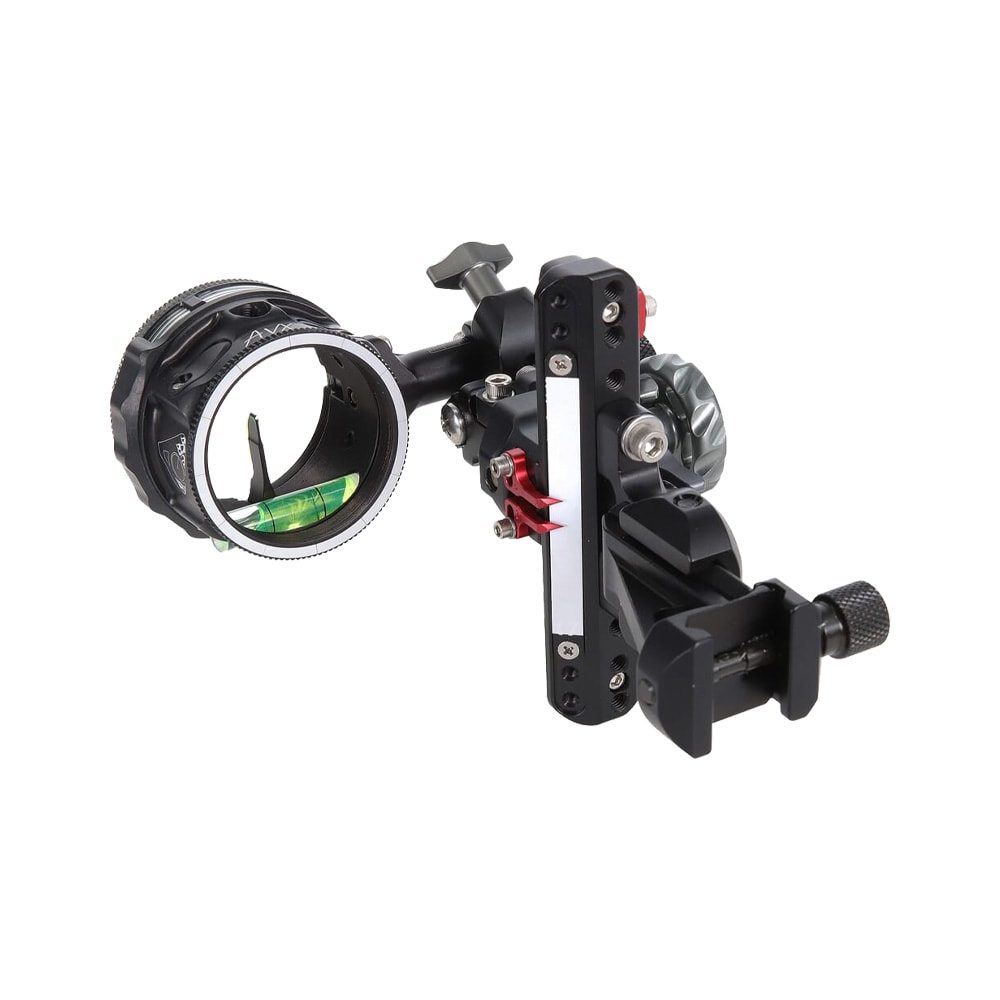 AXCEL LANDSLYDE Plus Slider Pic Mount w/AVX-41 Scope, "T", Rheostat Cover, Torque Ind., Crosshair 1-Pin .019 Red Fiber Blk Bow Sight ALNP-P119-4RB