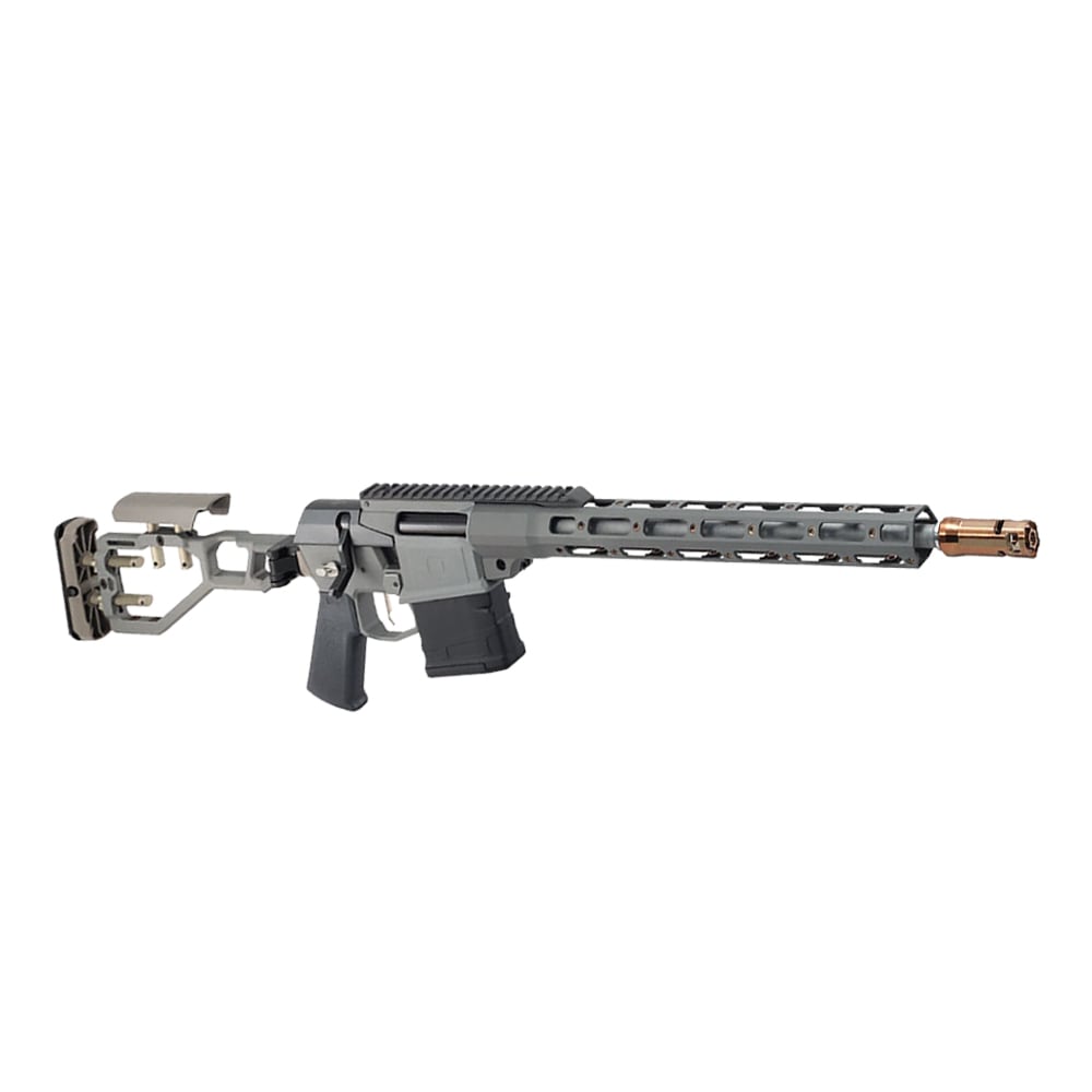 Q, LLC. The FIX 6.5 CM 16" 1:7 Twist Gray Accents CA Compliant Rifle w/ Bottle Rocket FIX-6.5-16IN-GRY-BR