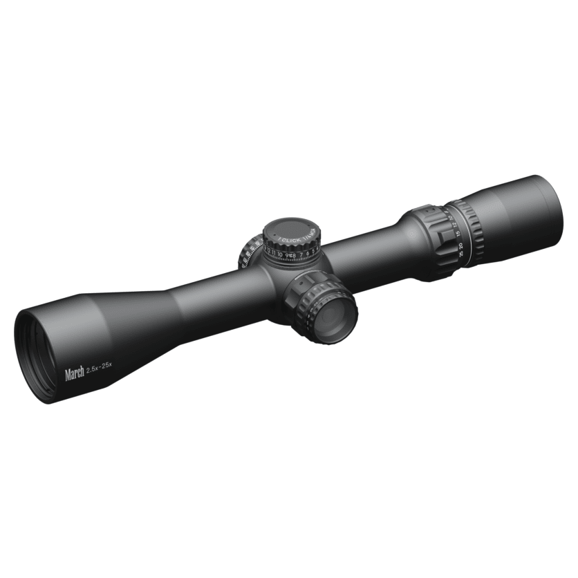 March Compact 2.5-25x42mm SFP MTR-FT Reticle 1/4MOA 6Level Illum Riflescope D25V42I-MTR-FT