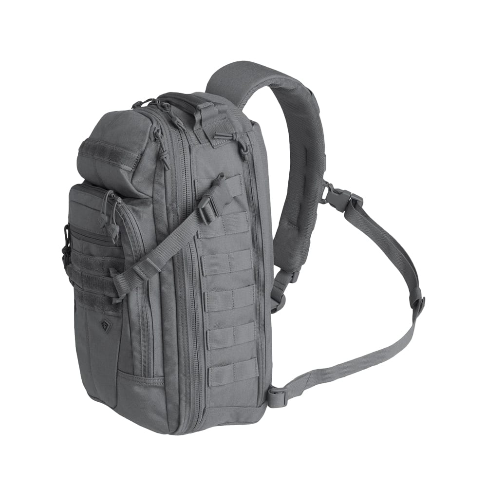 First Tactical Crosshatch 19L Wolf Gray Sling Pack w/ YKK Zippers & CCW Pocket 180011-036-1SZ - Main Image
