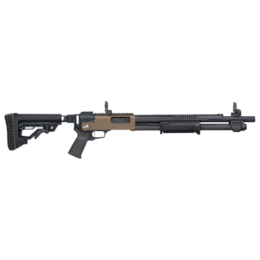 Mossberg 590R Folding Stock 12ga 18.5" Bbl 2.75 Cylinder Choke Tube Pica Rail Magbul MBUS RSS 2.75" Chamber 6+1 Pump-Action Shotgun 50233