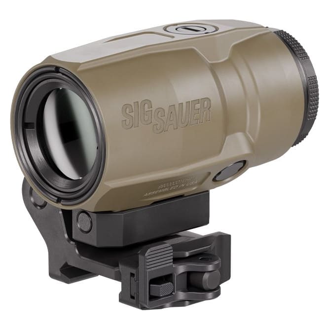 Sig Sauer JULIET3T-AMR 3x22mm Compact Magnifier w/ Flip to Side Mount, Auto-Modified Reticle System, IPX8 Waterproof, Aluminum Housing, FDE SOJ3MT11 - Main Image