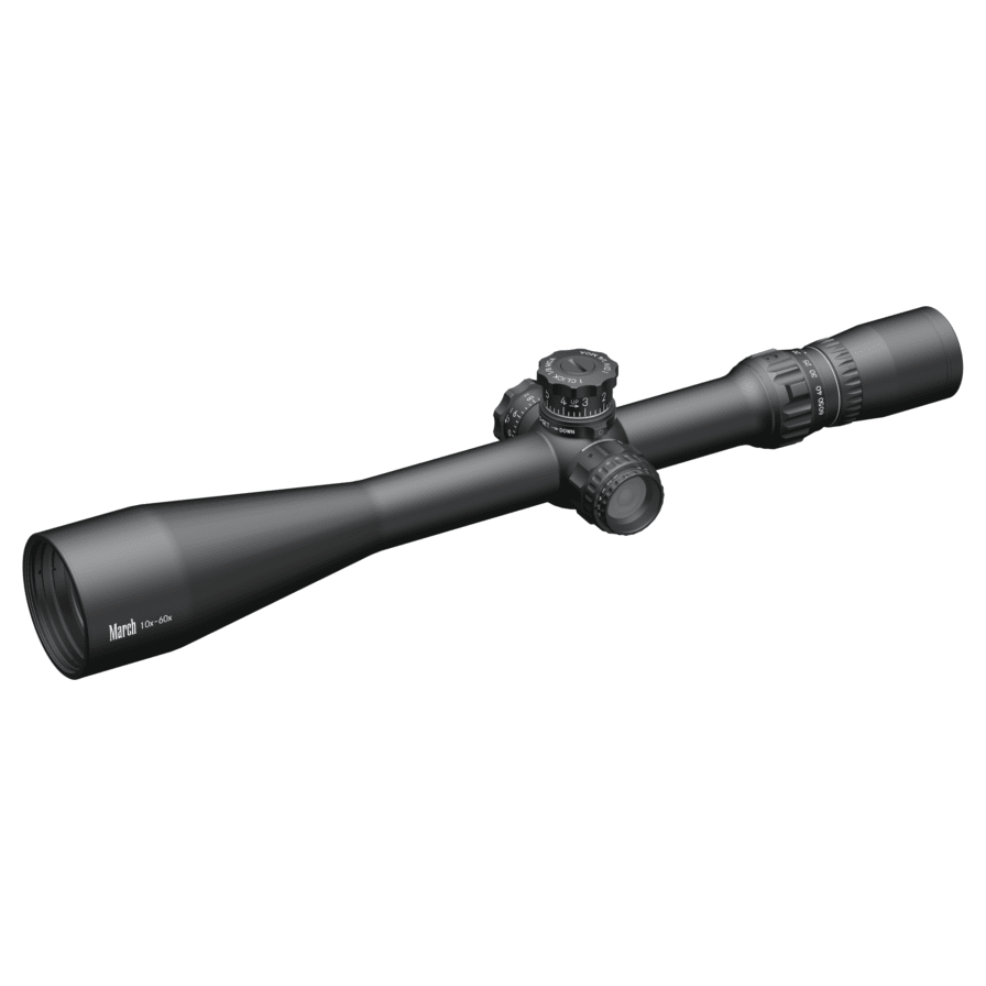 March Tactical 10-60x52mm SFP MTR-RTM Reticle 1/8MOA 6Level Illum Riflescope w/Middle Wheel D60V52TI-MTR-RTM