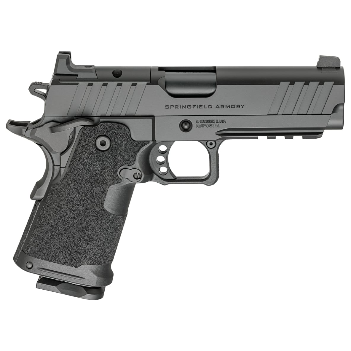 Springfield Armory 1911 DS Prodigy 9mm 4.25" Bbl Compact Black Handgun w/ AOS Plate, U-Notch Tritium Sights, 2x15rd Mags PH9116AOS - Main Image