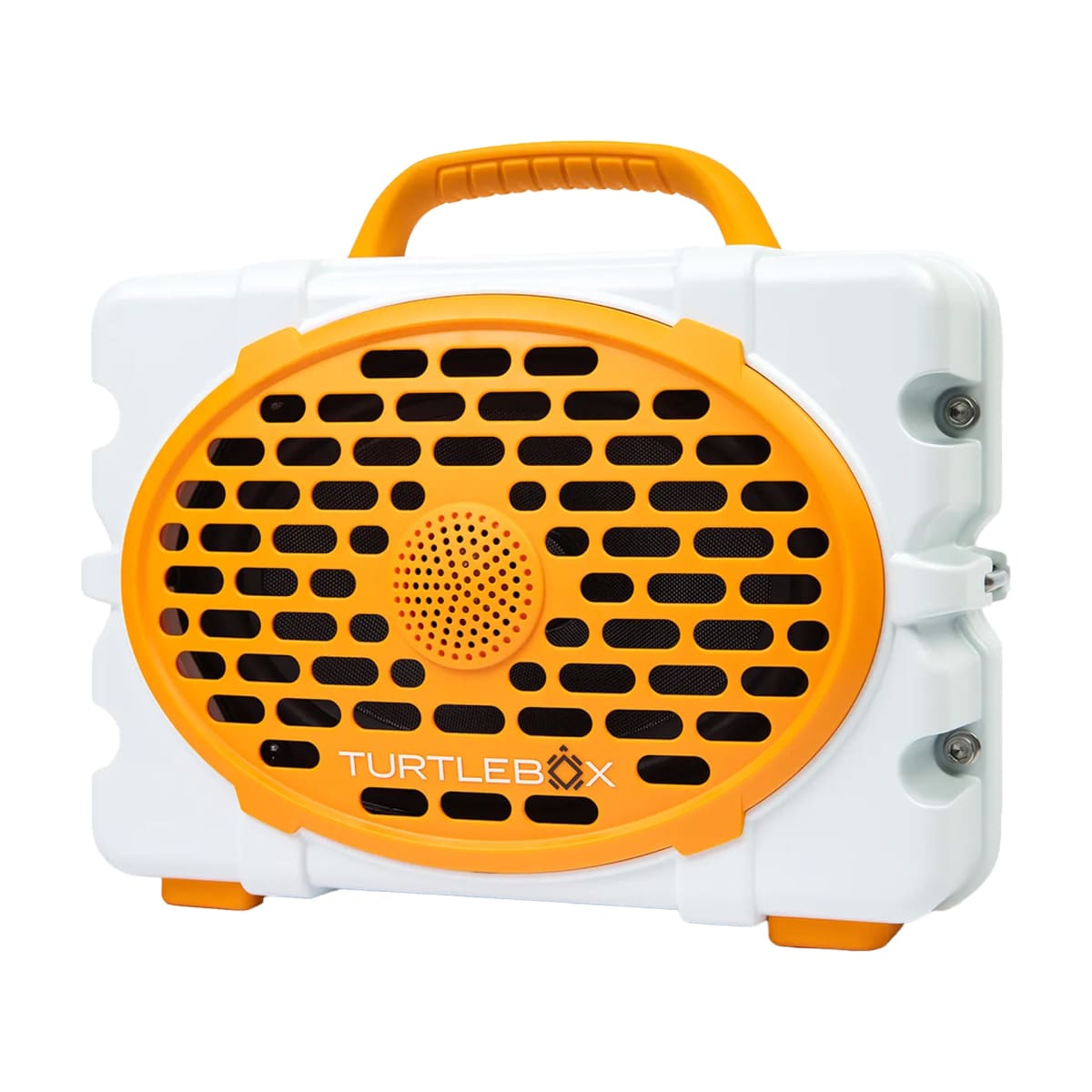 Turtlebox GameDay Series 2.0 Original Outdoor Bluetooth Speaker w/ Party Mode, Waterproof, 25hr Battery, White/Orange TB-ORIG-G3-WHT-ORG-ORG-2 - Main Image