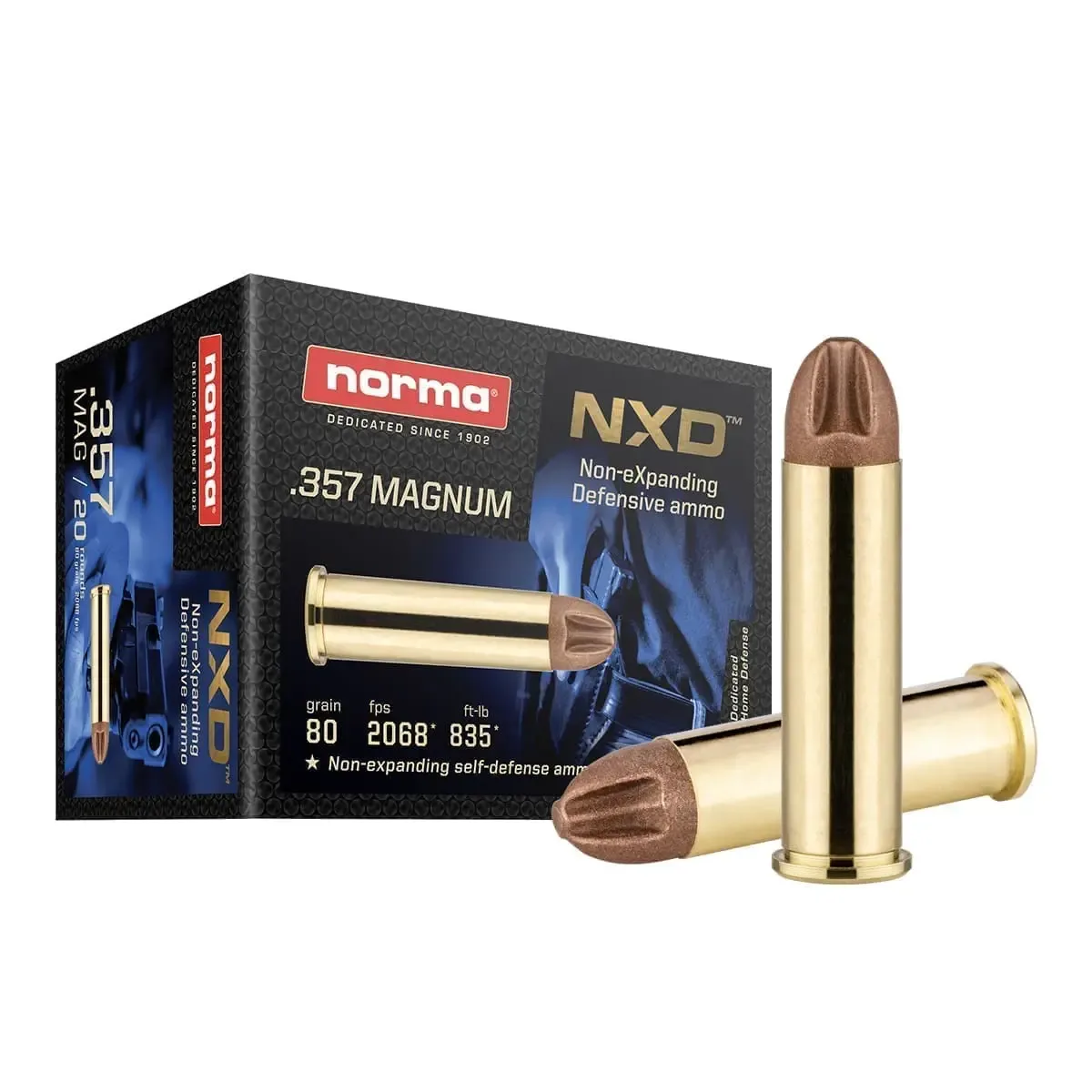 Norma NXD .357 Magnum Non-Expanding Self-Defense Ammo (20/box) 611640020
