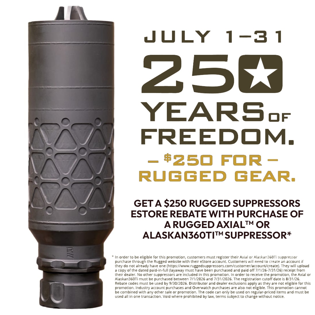 Rugged Suppressors Axial Suppressor AXL762