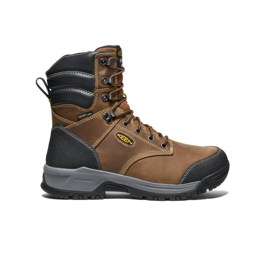 Keen Core Work Evanston 8" WP Soft Toe 600G Men's Bison/Black 9 EE 1029854-9EE