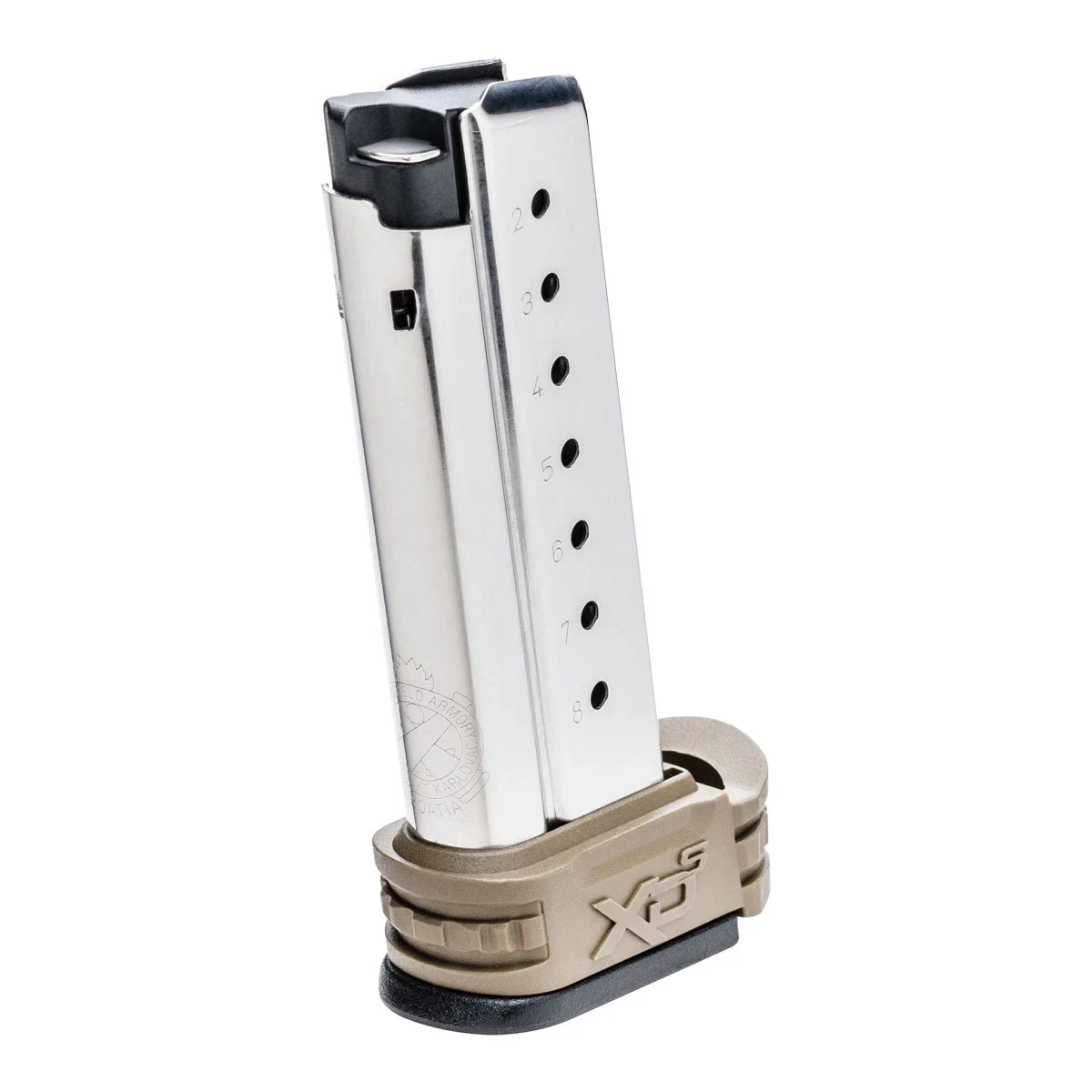 Springfield Armory XD-S 9mm 8rd Mid-Size Magazine w/Flat Dark Earth Sleeves for Backstraps 1 & 2 XDS0908DE - Main Image