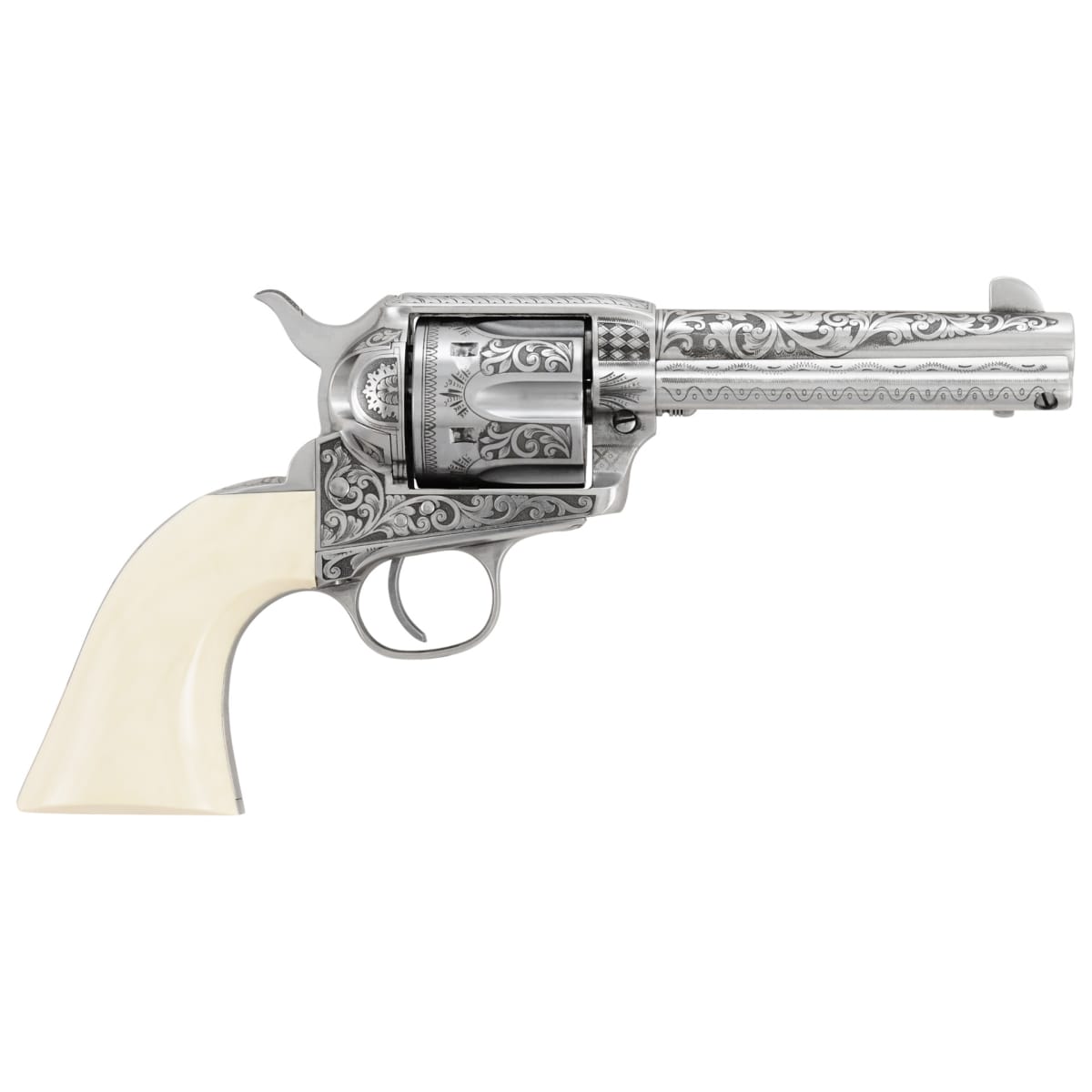Uberti Outlaws & Lawmen "Patton" 1873 .45 ACP 4.75" Bbl Single-Action Stainless Steel Simulated Ivory Cattleman Revolver 356729 - Main Image