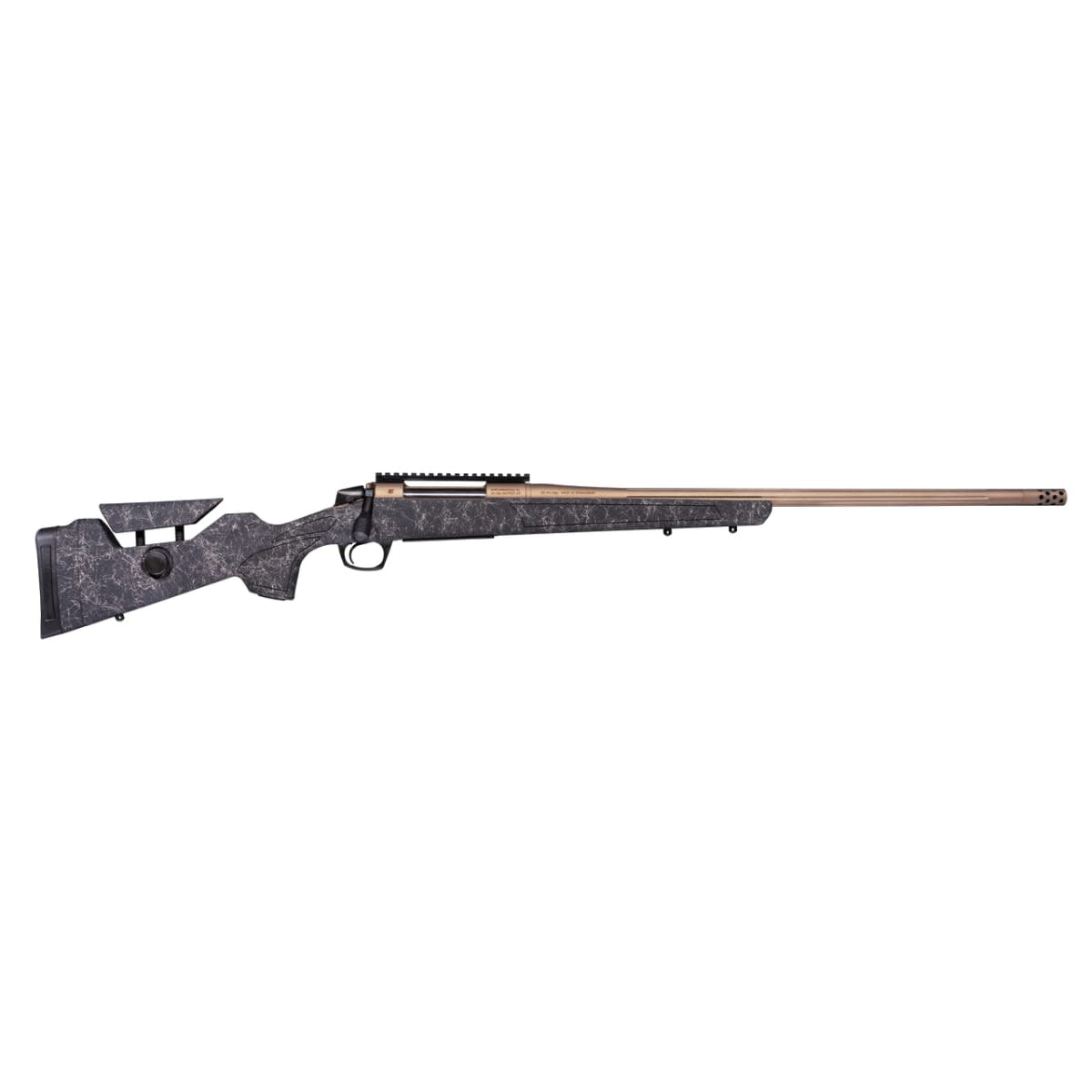 CVA Centerfire Cascade Long Range Hunter 6cm 24" 1:7.5" 5/8x24 Bbl Graphite Black/Smoked Bronze Rifle w/Omni Brake & 20 MOA Pic Rail CR3955F