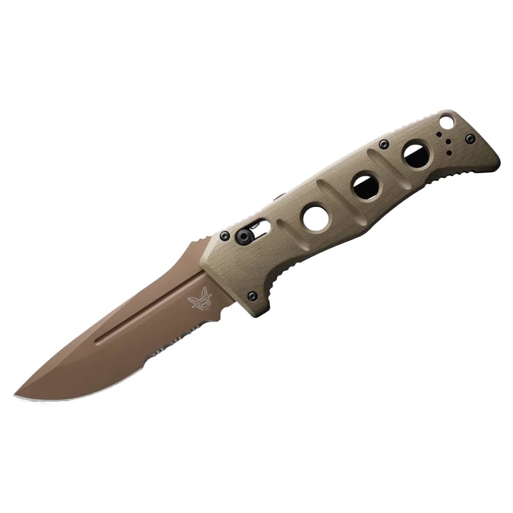 Benchmade Auto Adamas Magnacut 63-65HRC Drop-point Serrated 3.78" Knife w/Olive Drab G10 Handle 2750SFE-04 - Main Image