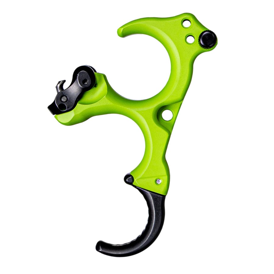T.R.U. Ball Archery Honey Badger Claw Flex CK 3 Finger Aluminum/Brass Zombie Green Cerakote Small Handle Release THBF-CKGR-S - Main Image