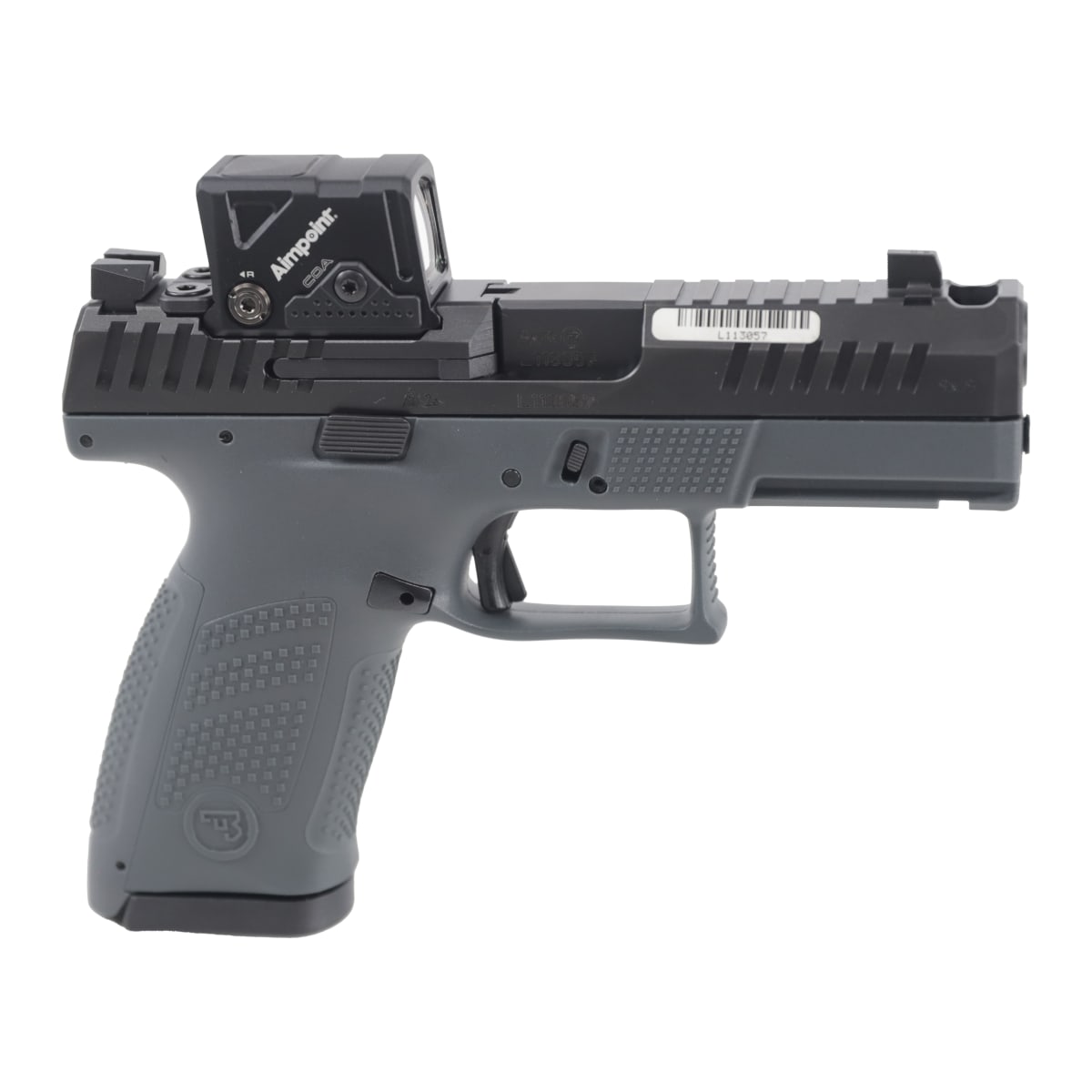 CZ-USA CZ P-10 C 9mm 15rd Ported Bbl/Nitride Slide Aimpoint COA Fixed Sights Black Polymer Frame Reversible Mag Catch Pistol w/3 Backstraps 91582 - Main Image