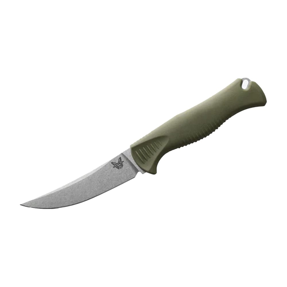 Benchmade Meatcrafter 4" Fixed Blade Trailing-Point Dark Olive Santoprene Knife 15505