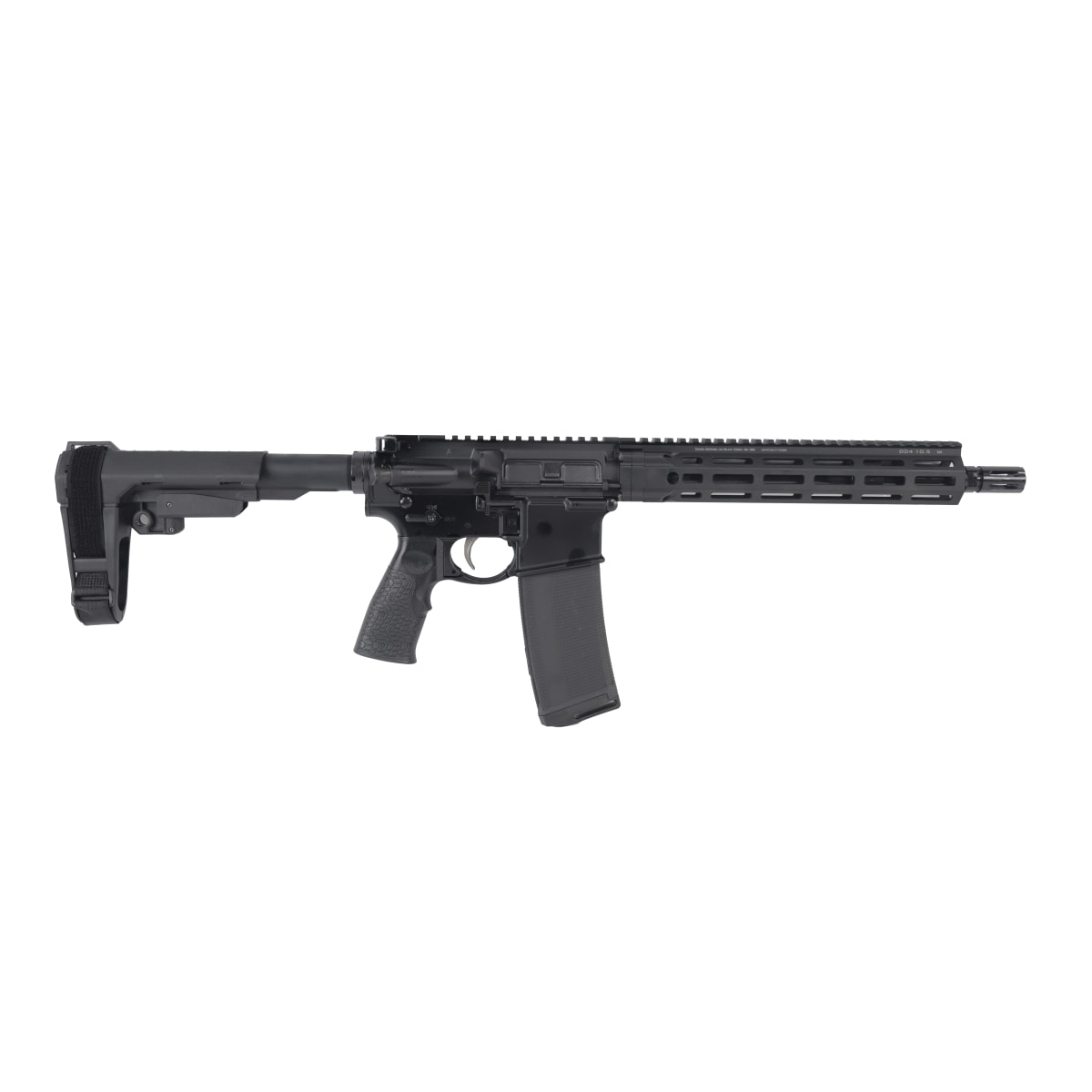 Daniel Defense DD4 P 5.56mm 11.5" 1:7 Govt Bbl Car LPG DD4 10.5" M-LOK Blk Semi-Auto Pistol w/SBA3 Brace & DDFH 02-201-15298-047