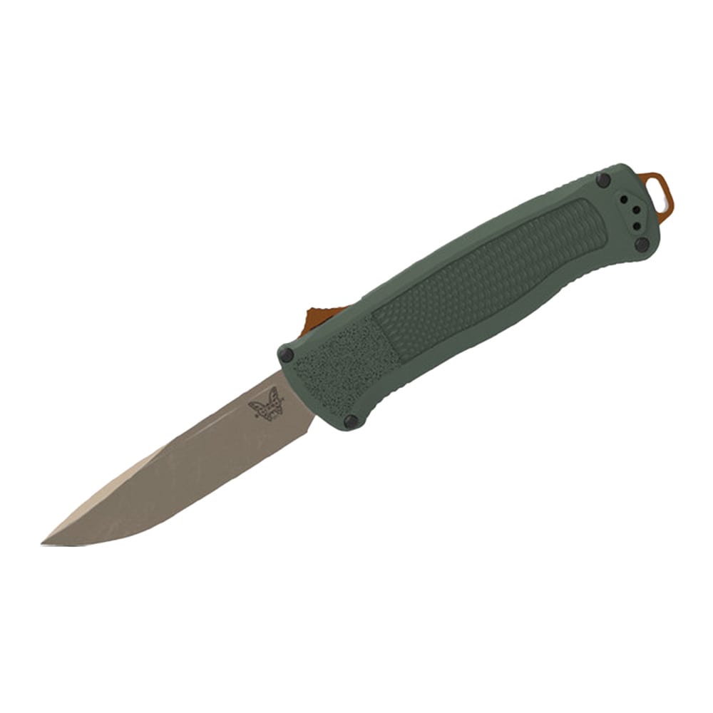 Benchmade Shootout Out-the-Front Auto Drop-Point Taiga Green Grivory Knife 5371FE-2601