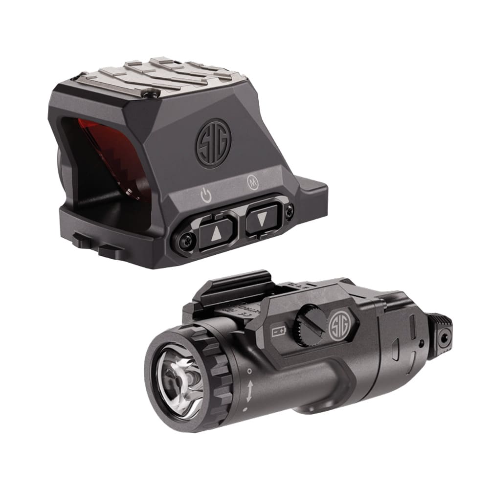 Sig Sauer XRAY5 Enclosed Compact Footprint 3.5 MOA Red Dot Reflex Sight & FOXTROT2R Lightfight Bluetooth Rechargeable Weapon Light Combo Kit SOXF54320 - Main Image
