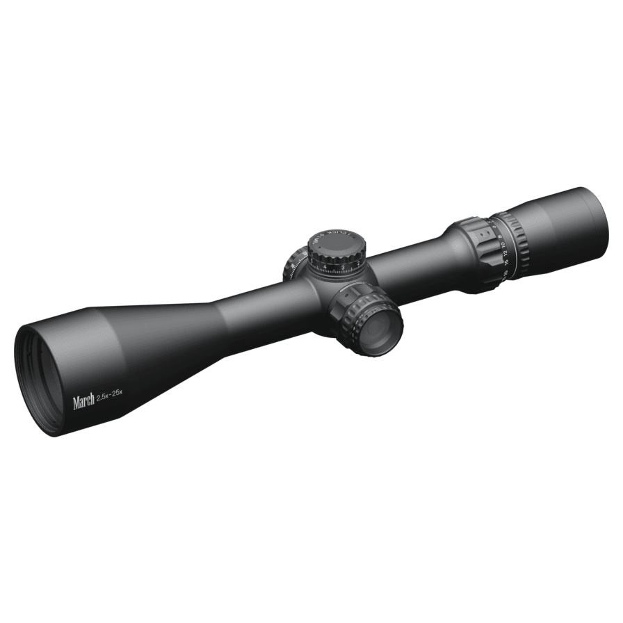 March Compact 2.5-25x52mm SFP MML Reticle 0.1MIL 6Level Illum Riflescope D25V52IML-MML
