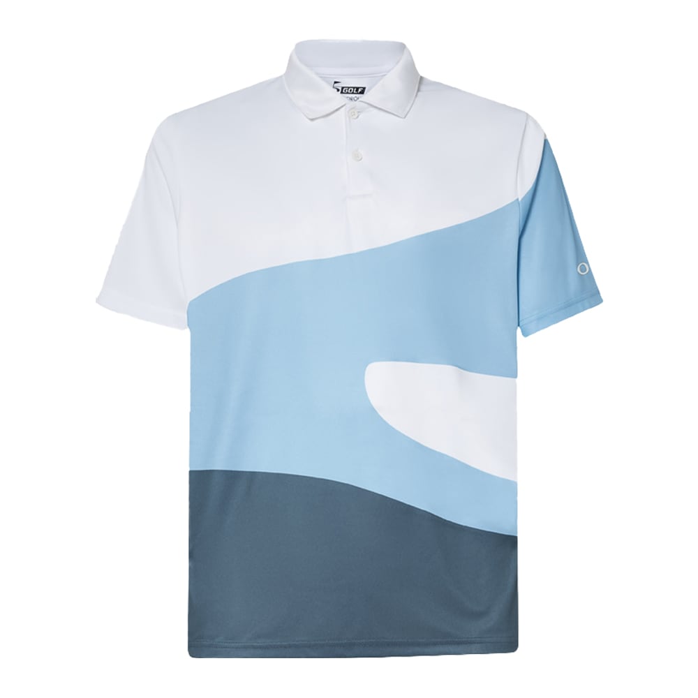 Oakley Men's Stonewash Blue M Golf Oakley Reduct Wave Polo FOA404357-6EK-M - Main Image