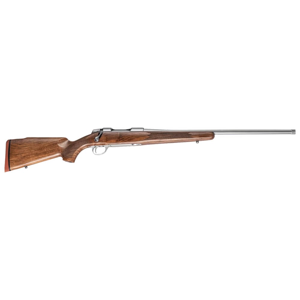 Sako 90 Hunter Stainless Steel 300 WIN No Sights 24.5 BBL 1:10 TPI RH SS Trig 4RD Wood / Oiled Brown J06163
