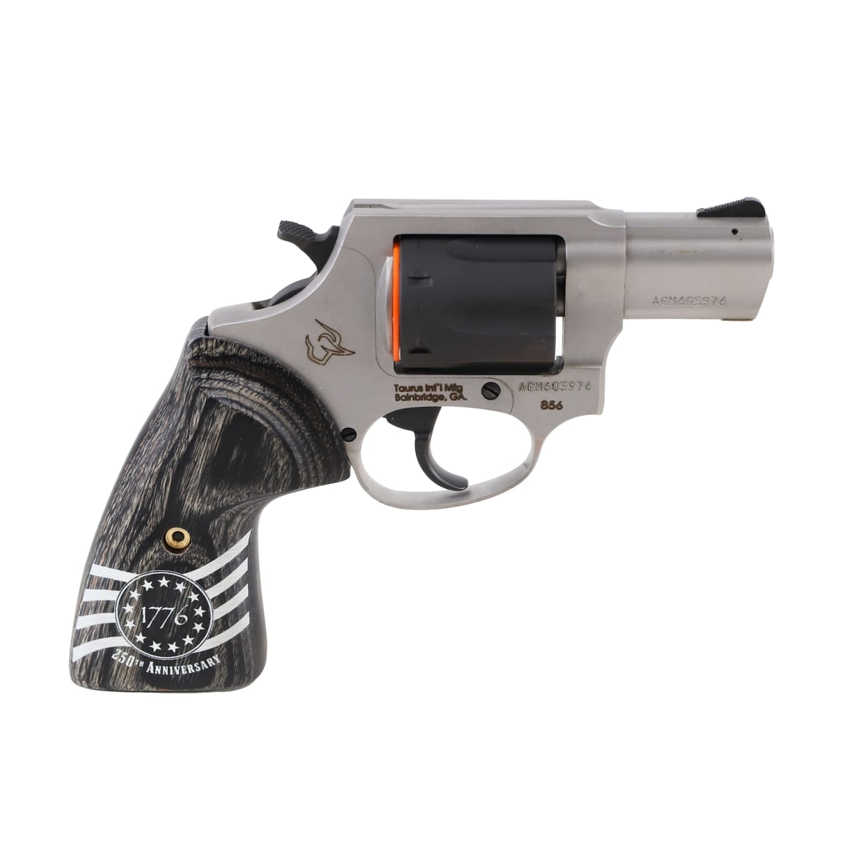 Taurus 856 .38 Special 2" Bbl 6rd Cap SS/Bk Bk Wd 1776 Revolver 2-85625-US3 - Main Image