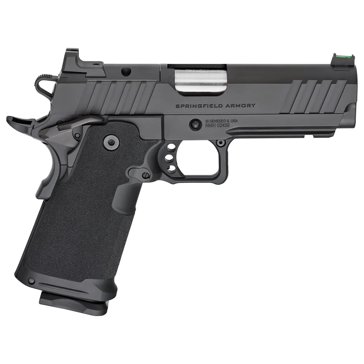 Springfield Armory 1911 DS Prodigy 9mm 4.25" Bbl Black Handgun w/ AOS Plate, U-Notch Fiber Optic Sights, 1x17rd & 1x20rd Mags PH9117AOS - Main Image