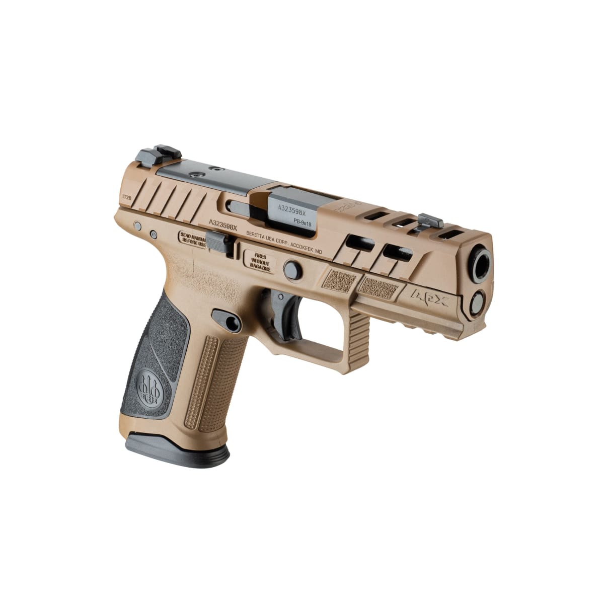 Beretta APX-A1 Full Size Ported 9x19mm 4.25" Bbl Striker FDE Pistol w/(3) 10rd Mags JAXA1F910PTFDE - Main Image