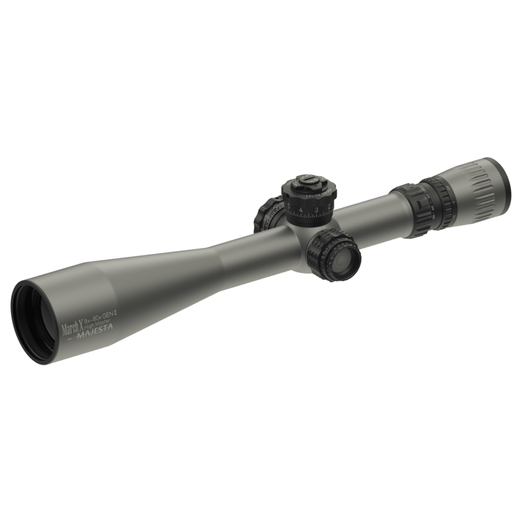 March-X Tactical "High Master" Majesta II 8-80x56mm SFP MTR-W1 1/8MOA 6Level Illum Riflescope w/Mid Wheel & Shuriken Lock D80HV56WTIX-GR-G2-MTR-W1