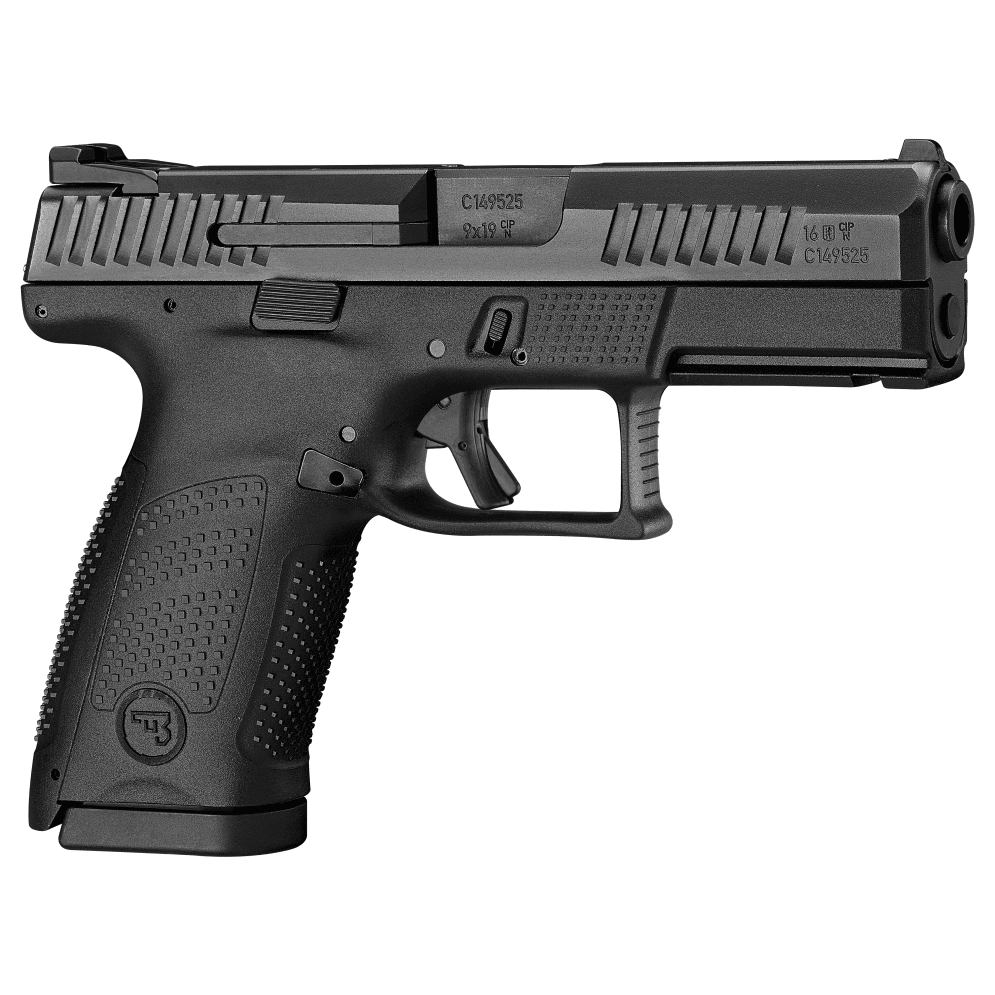 CZ P-10 C Optics-Ready 9mm 10rd Ported Barrel/Slide Blk Handgun w/Polymer Frame, Nitride Slide, Fixed Sights, 3 Backstraps, Rev Mag Catch 1578