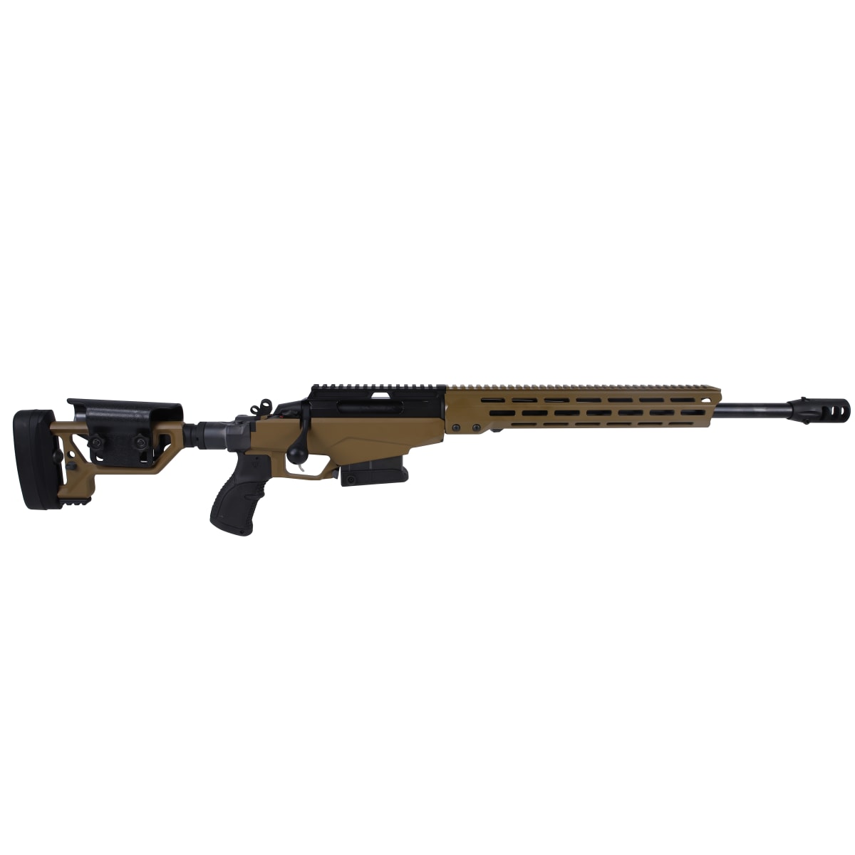 Tikka T3X TAC A1 Matte Blued Steel 308 WIN NS 20 BBL 1:1/10 5/8x24 TPI RH 2-stage 10RD Folding Alum ADJ CHK / Coyote Brown J03244