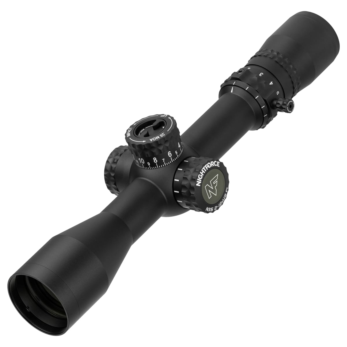 Nightforce NX6 2-12x42mm F1 FieldSet .250 MOA DigIllum FC-MRx (MOA) First Focal Plane Reticle Riflescope C729