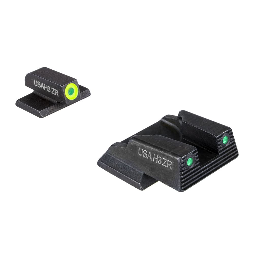 Ameriglo Trooper Sight Set w/ Green Tritium Rear & Green Tritium Dot with LumiGreen Outline Front for S&W Bodyguard 2.0 SWBG-822 - Main Image