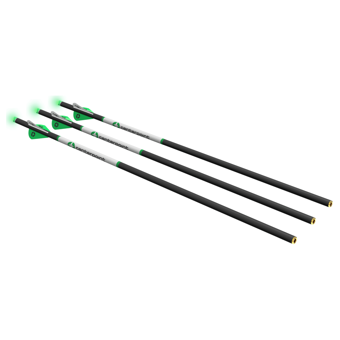 Centerpoint 3 Pack 400gr 20" .003 Carbon Shaft Brass Insert 2" Blazer Vanes Half-Moon Nock Arrows C1013 - Main Image