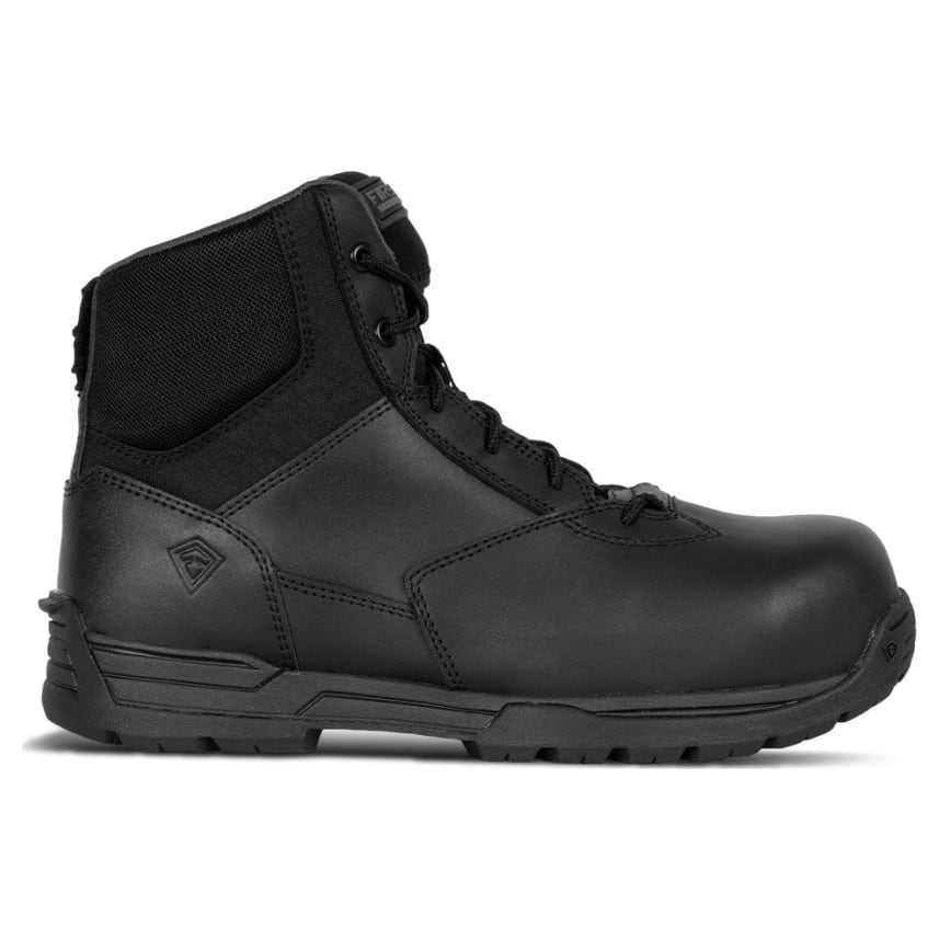 First Tactical Men's 6" Duty Safety Toe Side-Zip Black Boots 165924-019 - Main Image