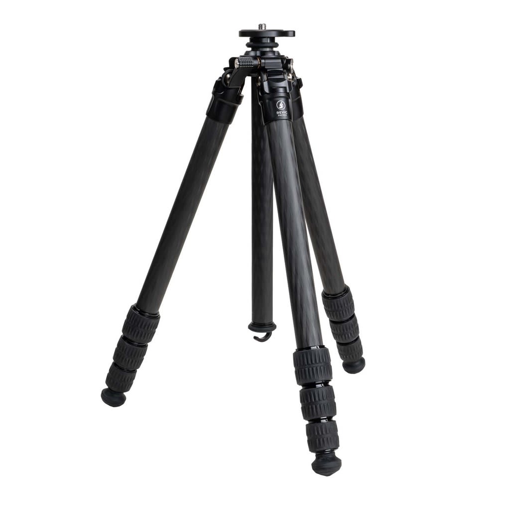 REVIC Optics Packer 3.7" to 60.6" 26.5lbs Capacity 4-Section Carbon Fiber Tripod w/ Rubber & Spiked Feet, Carrying Case PD-G5000 - Main Image