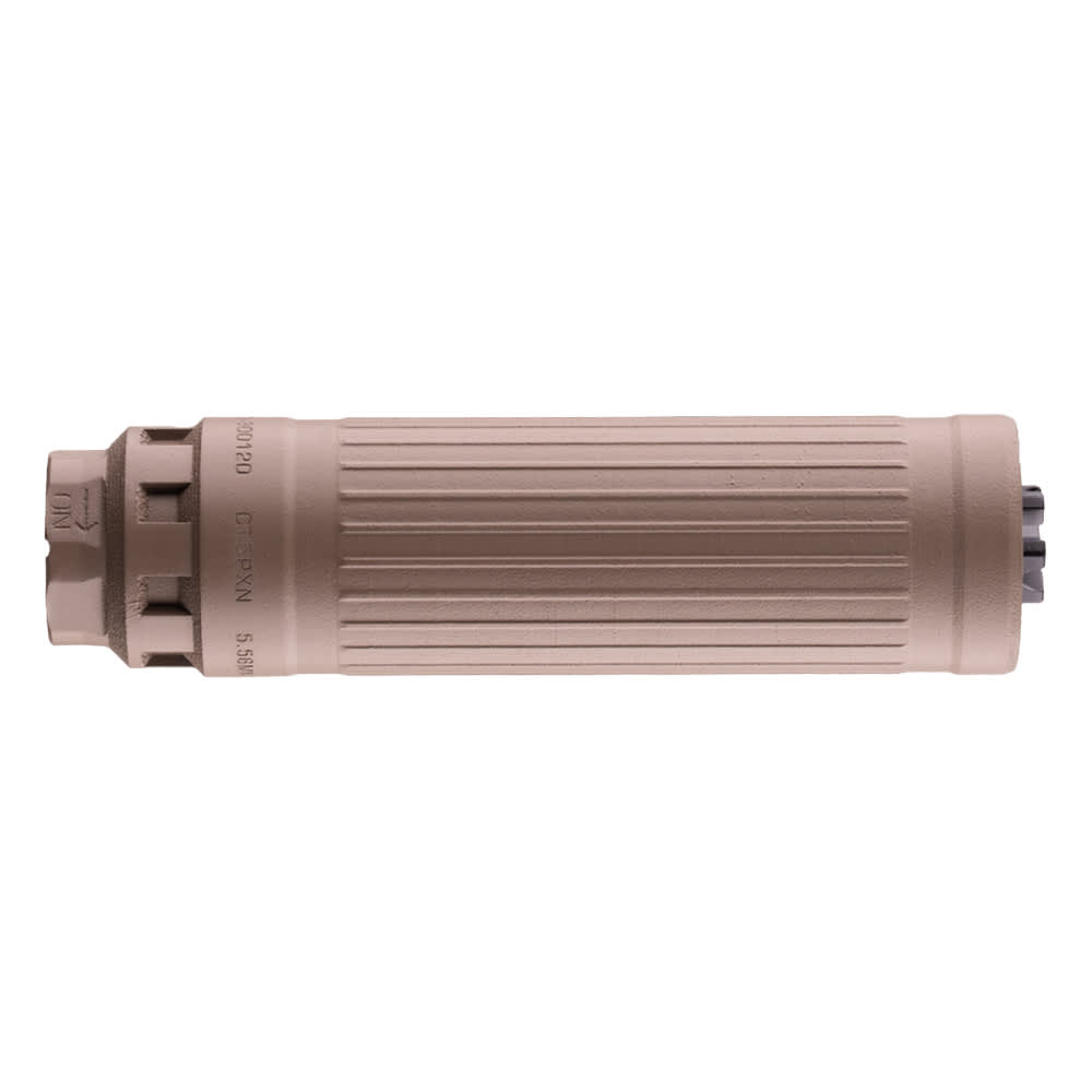 Dead Air Defense CT5P Patrol 5.56 Triskelion GMS LBP FDE CF Rifle Silencer w/Fixed Xeno Adapter & DA129GOV 1/2-28 Xeno 3 Prong FH CT5PXNFDE