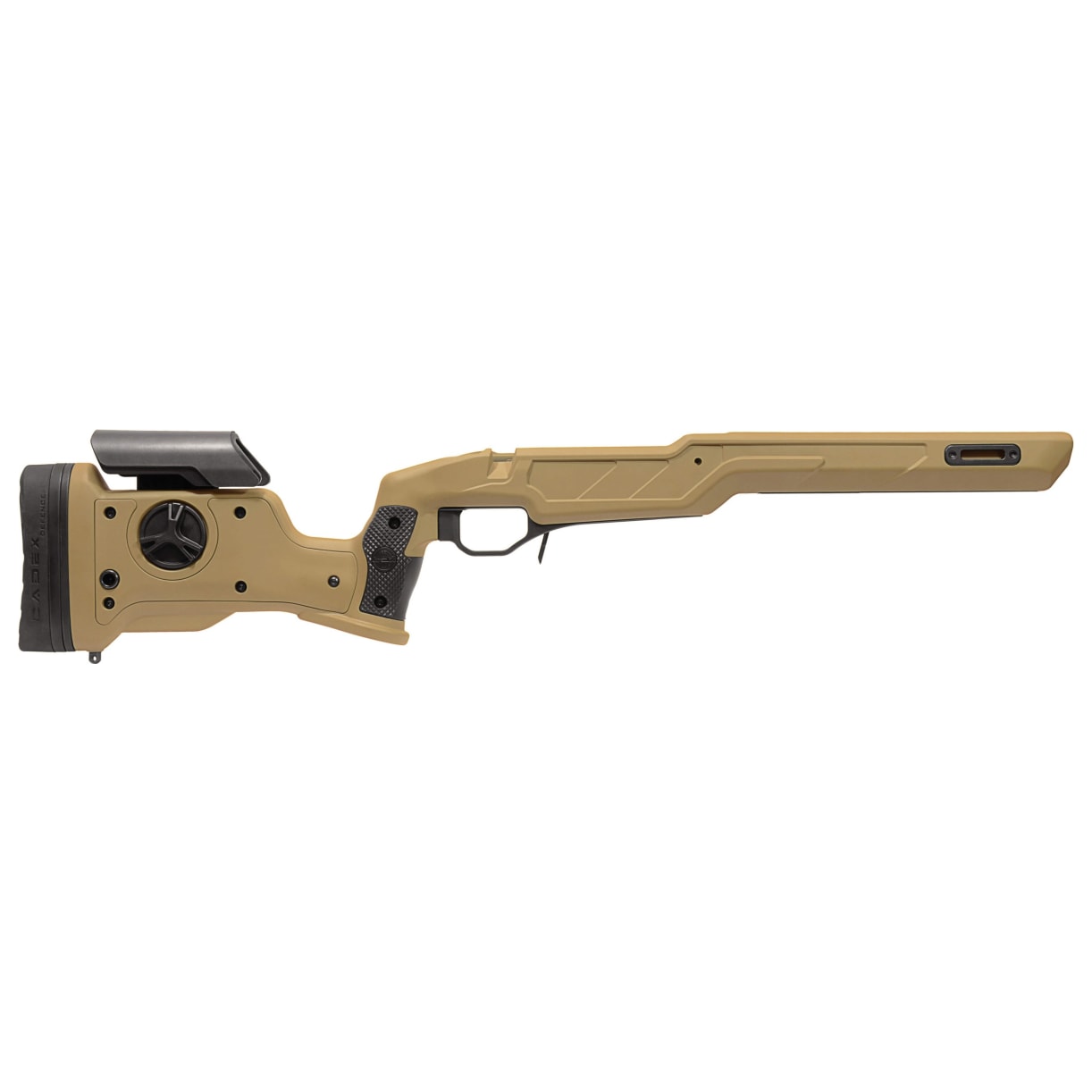 Cadex Defense Strike Nuke Evo for Tikka T3/T3X CTR SA RH Field Comp Skele Fixed for Tikka T3/T3X Tikka CTR Mag Tan Chassis STKNUK-CTR-RH-SA-INAA-TAN - Main Image