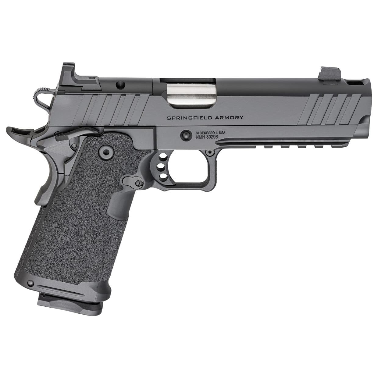 Springfield Armory 1911 DS Prodigy 9mm 5" Bbl Black Handgun w/ AOS Plate, U-Notch Tritium Sights, Integrated Comp, 1x17rd & 1x20rd Mags PH9119AOS-COMP - Main Image