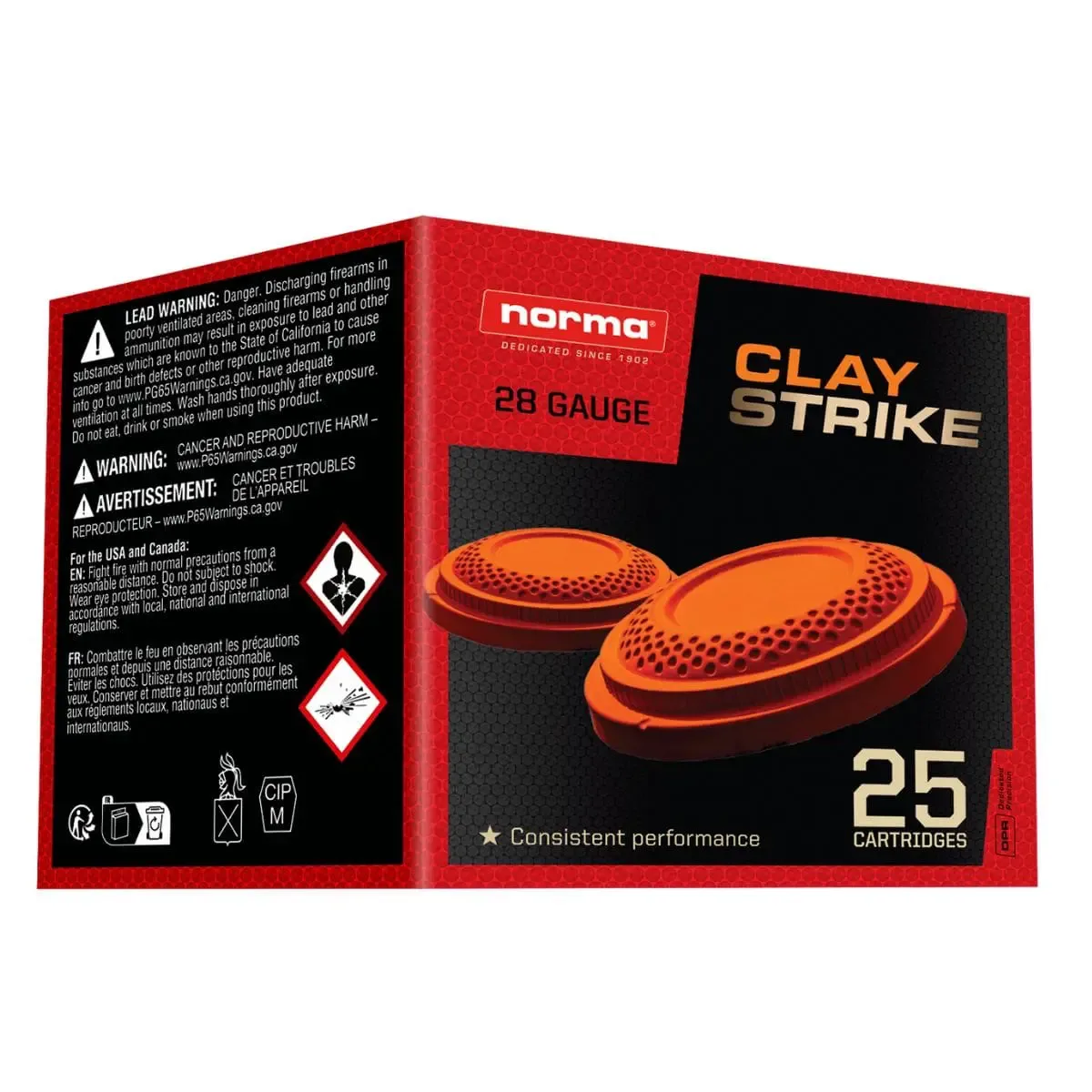 Norma CLAYSTRIKE 28ga 2.75" #7.5 3/4oz Shotshell (25/box) 1198043430