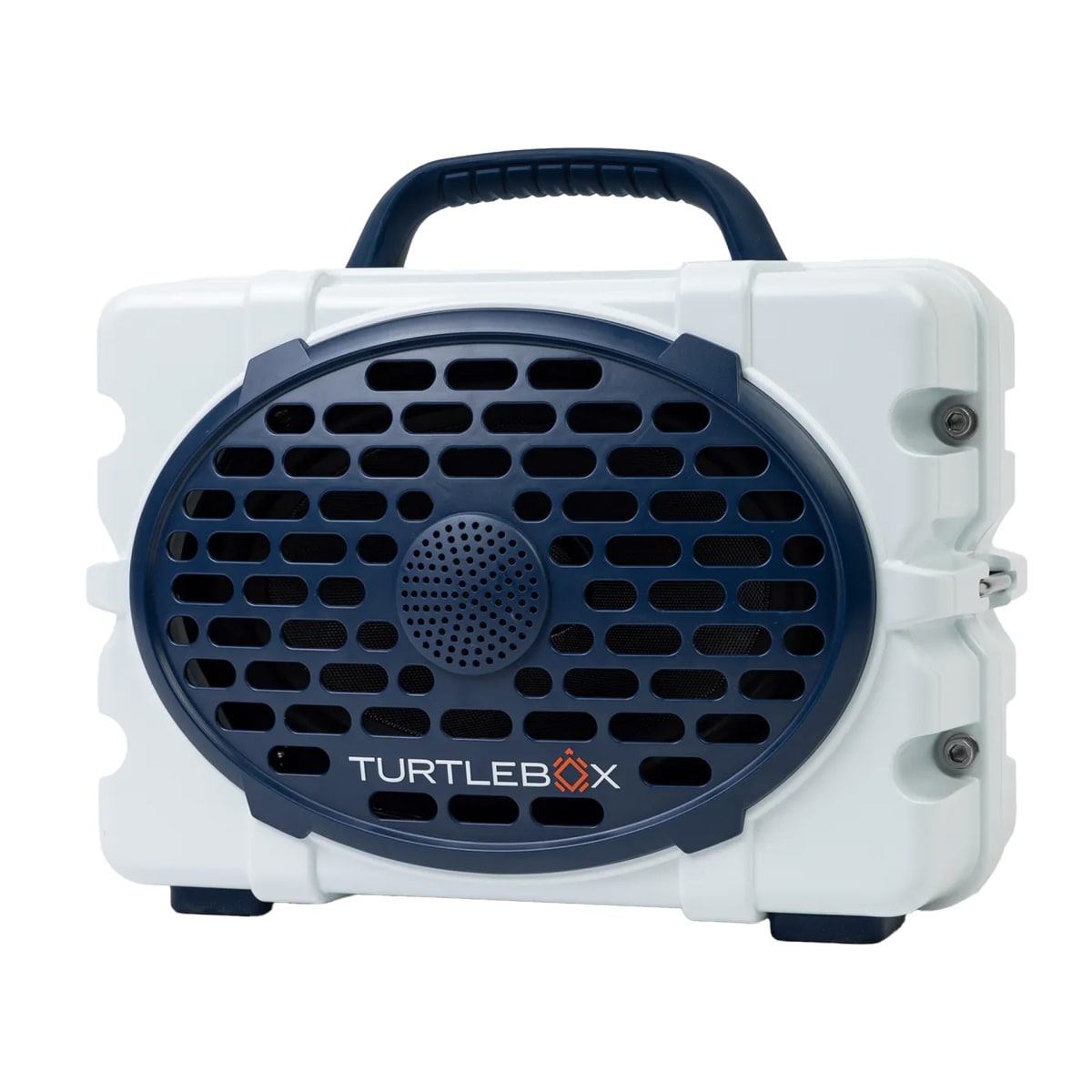 Turtlebox GameDay Series 2.0 Original Outdoor Bluetooth Speaker w/ Party Mode, Waterproof, 25hr Battery, White/Navy TB-ORIG-G3-WHT-DKBLUE-DKBLUE-2 - Main Image