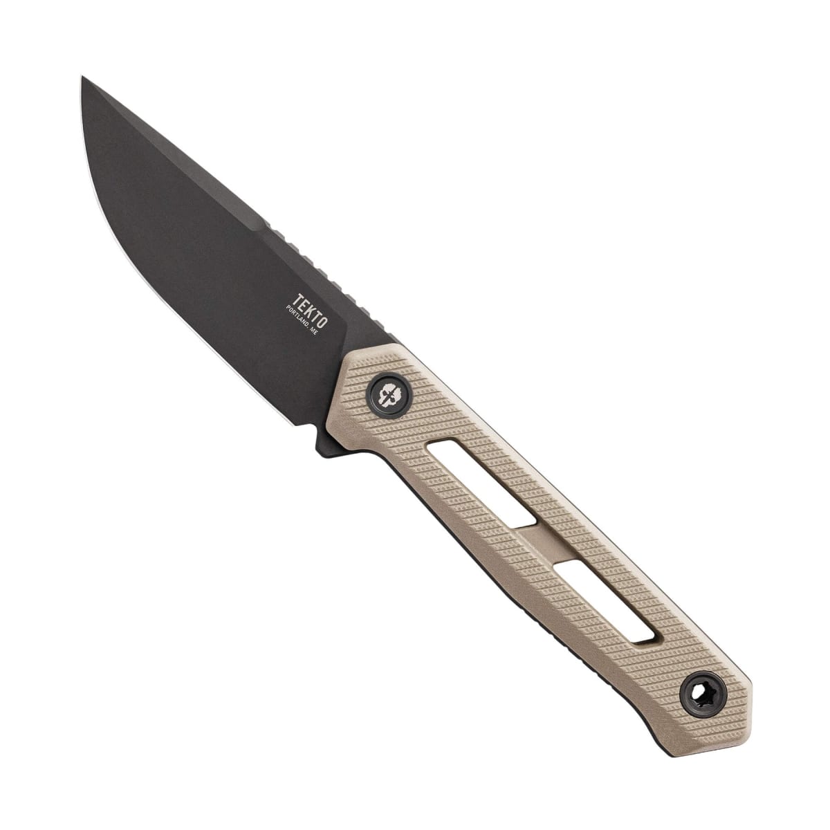 Tekto X1 Black MagnaCut Drop Point Blade Brown G10 Handle Black Accents Fine Edge Fixed Knife X1R-G10DS-MCBK1-A1 - Main Image