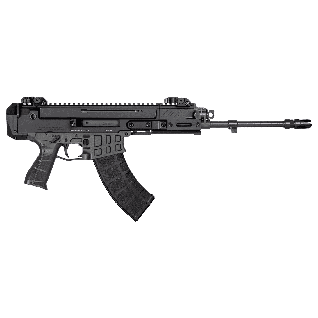 CZ Bren 2 MS 7.62x39 30rd 11" 5/8x24 Bbl Pistol w/Ambi Mag Release/Manual Safety, Iron Flip-Up Sights, SB Tactical Brace 91464