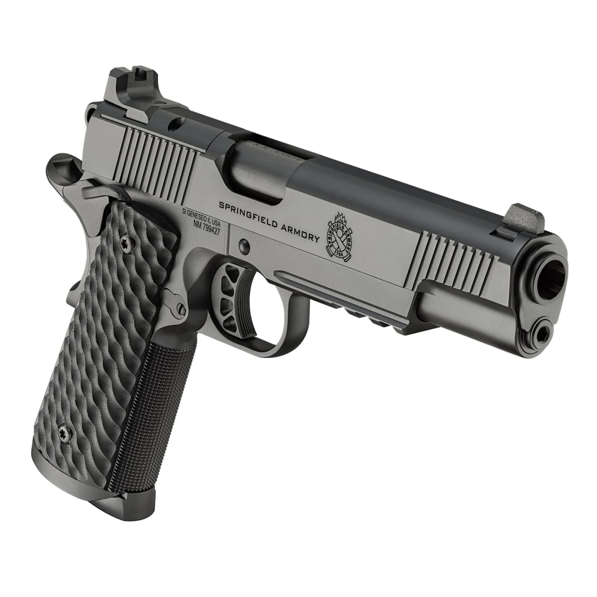 Springfield Armory 1911 Tactical Response .45 ACP 5" Bbl Black Handgun w/ AOS Plate, U-Notch Tritium Sights, Light Rail, 3x8rd Mags PC9125LRAOS - Main Image